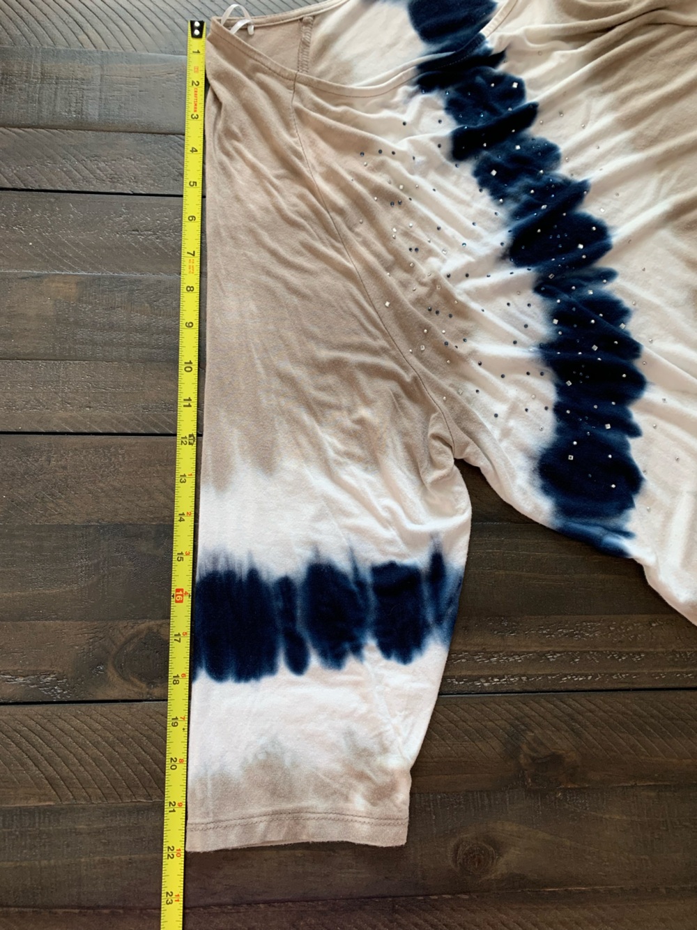 Bling Tie Dye Long Tee Plus size 2X 3/4 length sleeves Thomas and Olivia sparkle - Picture 8 of 12